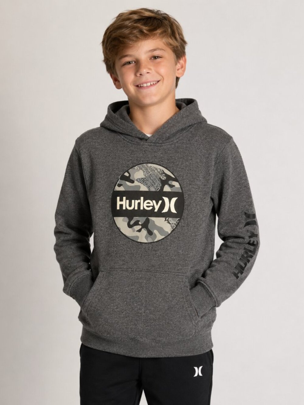 Hurley boys size youth medium gray hoodie sweatshirt